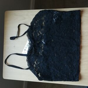 NWT Garage Black Sheer Lace Top Sz Small